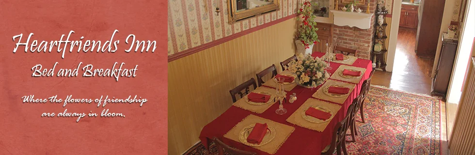 The dining room set for breakfast
